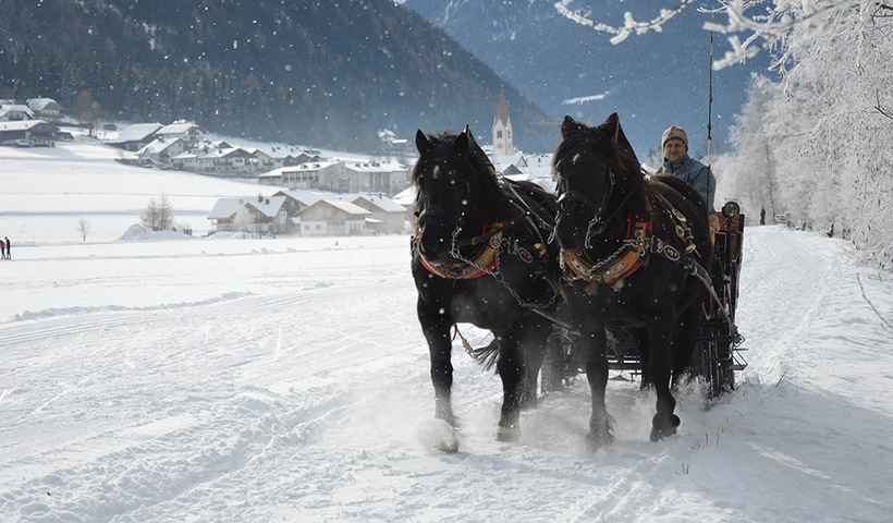 Gehen und Träumen im Schnee