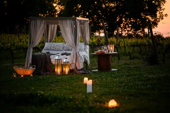 Ein Bett im Weinberg