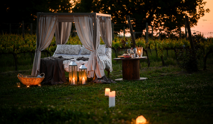 Ein Bett im Weinberg